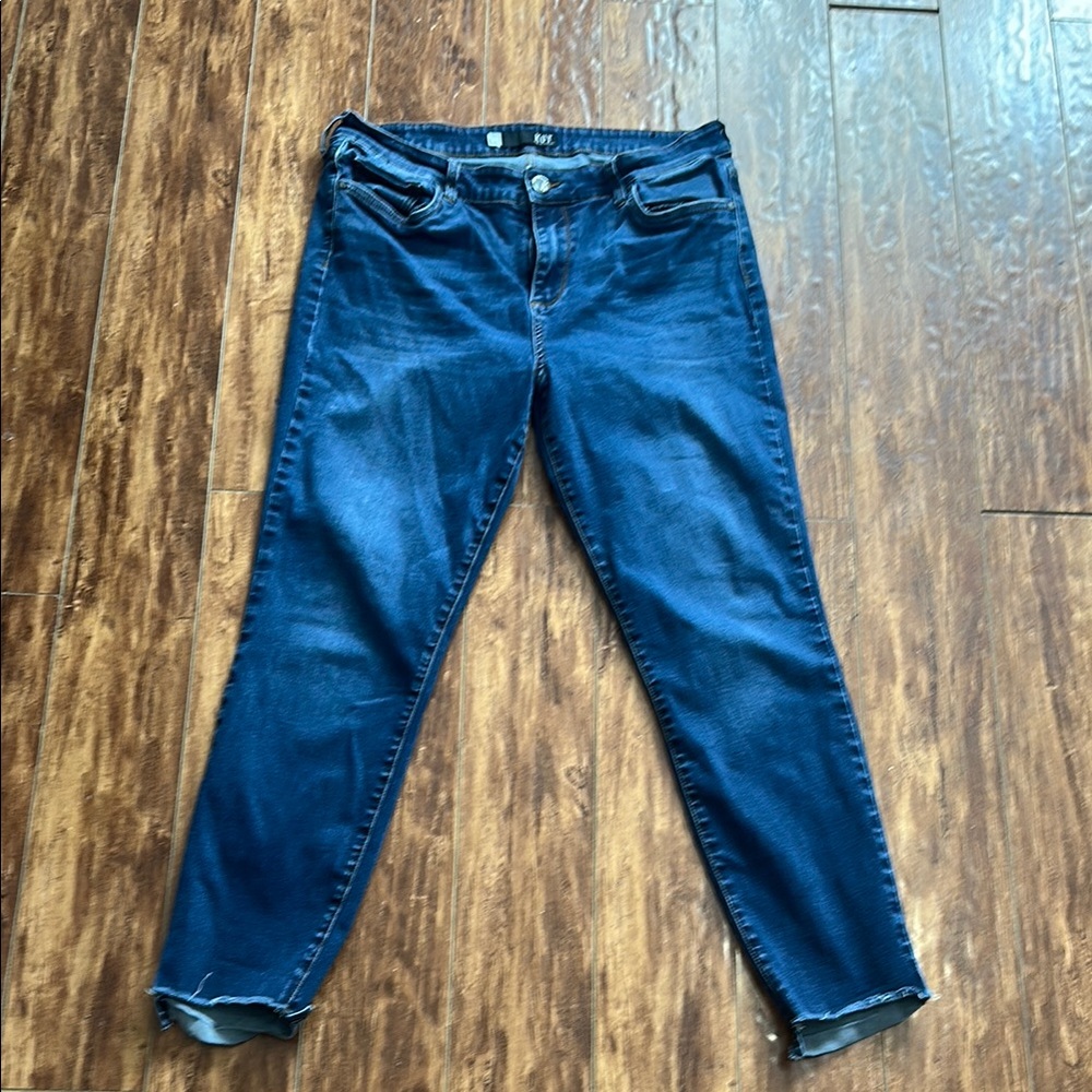 Kut from the Kloth Women’s Connie High Rise Ankle Skinny Jeans Raw Hem Size 14